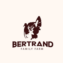 Bertrand Family Farm Splits antler logo-Deer Turkey Waterfowl-vintage