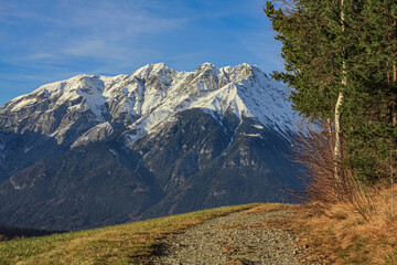 Gravel trail and alpine peaks – Tirol, Austria – December 3, 2009