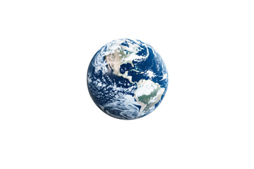 Obraz premium Blue and white planet with a white background, isolated