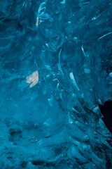 Abstract background of textured blue ice