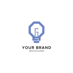Minimalist Bulb logo with letter G for tech or energy brand