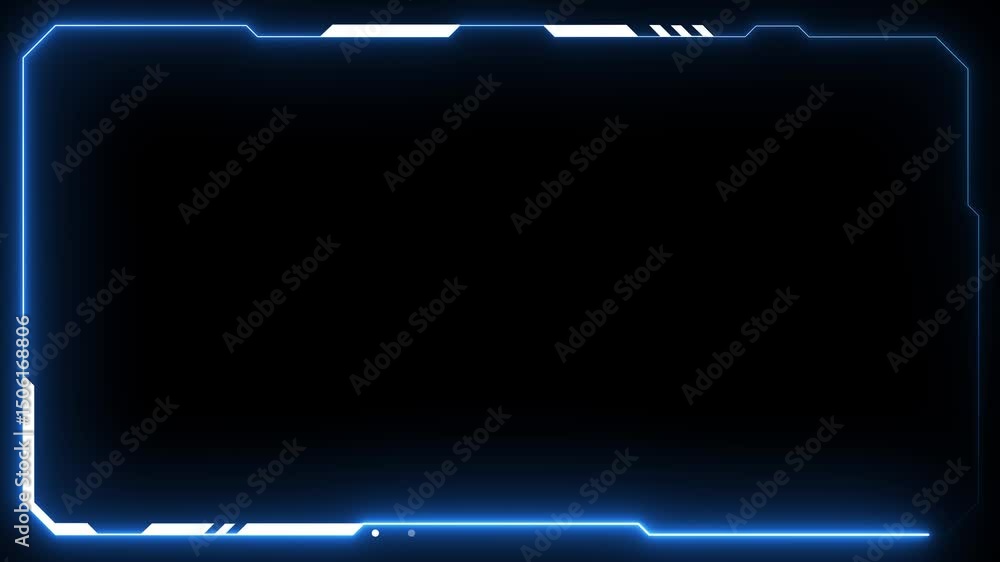 Poster futuristic digital hud cyber frame technology for video overlay templates.digital hud futuristic mot