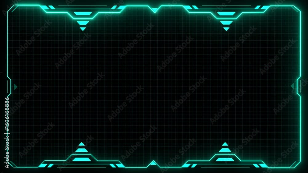 Poster futuristic digital hud cyber frame technology for video overlay templates.digital hud futuristic mot