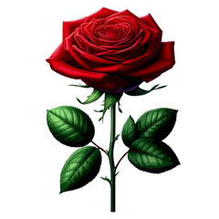 Fototapeta premium red rose on white background