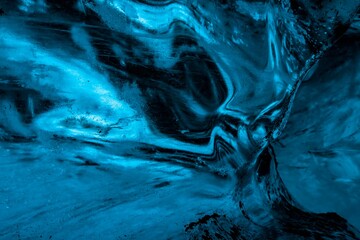 Abstract background of textured blue ice