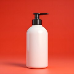 Clean Studio Shot of an Empty Cosmetic Pump Container Ready for Product Advertisement