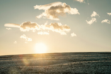 Icelandic glacier landscape panorama, jokulsarlon