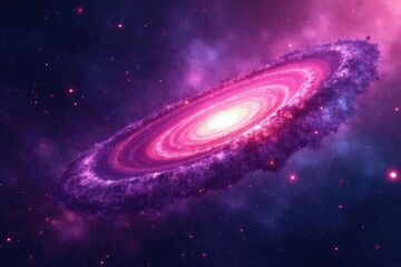 Abstract swirling nebula, cosmic dust motes in purple, pink, and black , cosmos, galaxy, nebula