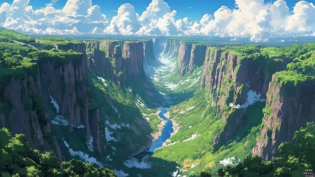 上空から見た断崖絶壁