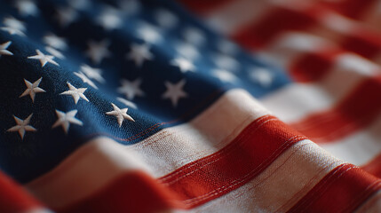 A vibrant American flag waving at a summer barbecue