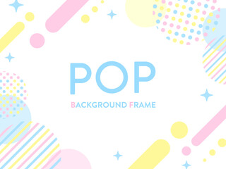 ポップな背景素材（フレーム　メンフィス　バナー　タイトル　見出し　セール　春　夏 ）