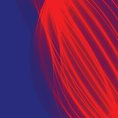 Red Wavy Lines on a Blue Abstract Vector Background
