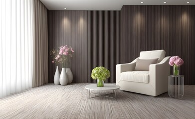 Modern interior design concept of a calm living space.