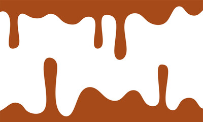 Dripping Melted Chocolates Isolated. flat style melted chocolate