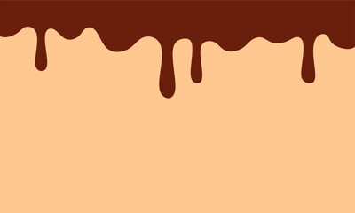 Melted chocolate seamless.  melted chocolate, chocolate vector.  leaking, splashing, spilling liquid.