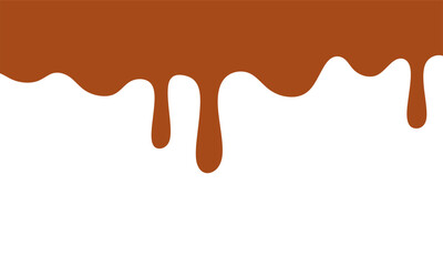 Dripping Melted Chocolates Isolated. flat style melted chocolate