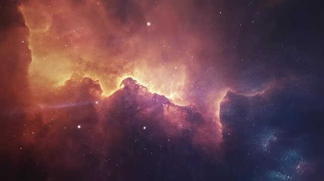 Colorful nebula swirling with vibrant gases, radiating luminous stellar energy against dark cosmic backdrop, revealing intricate astronomical landscape illuminated by distant star clusters - Powered by Adobe