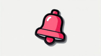 A vibrant red bell icon with a glossy finish ideal for notifications and alerts in digital int