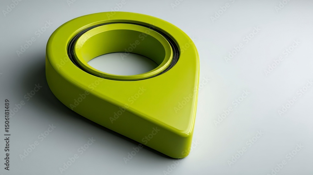 Aufkleber bright green 3d map pointer icon location marker symbol navigation sign design