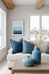 Fototapeta premium modern living room design featuring ultrabright accents that highlight key elements