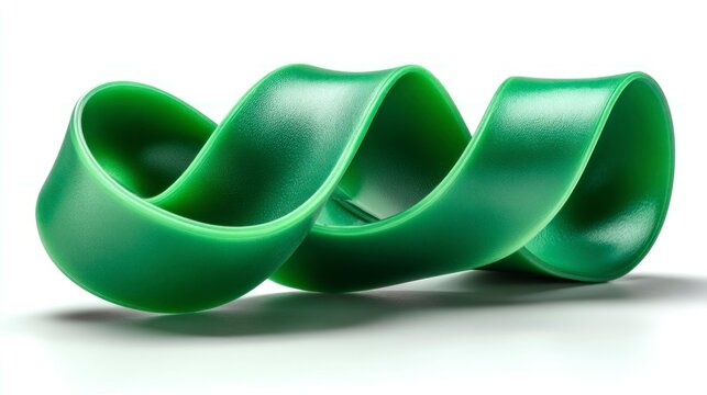 Green Spiral Object with Smooth Texture and Unique Design for Creative Projects
