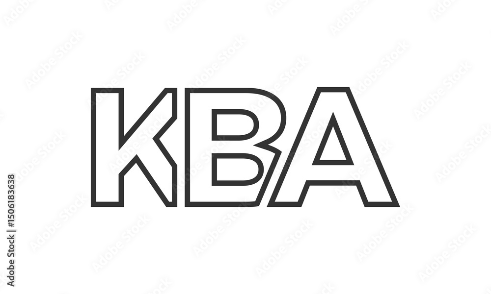 Poster kba logo design template with strong and modern bold text. initial based vector logotype featuring s