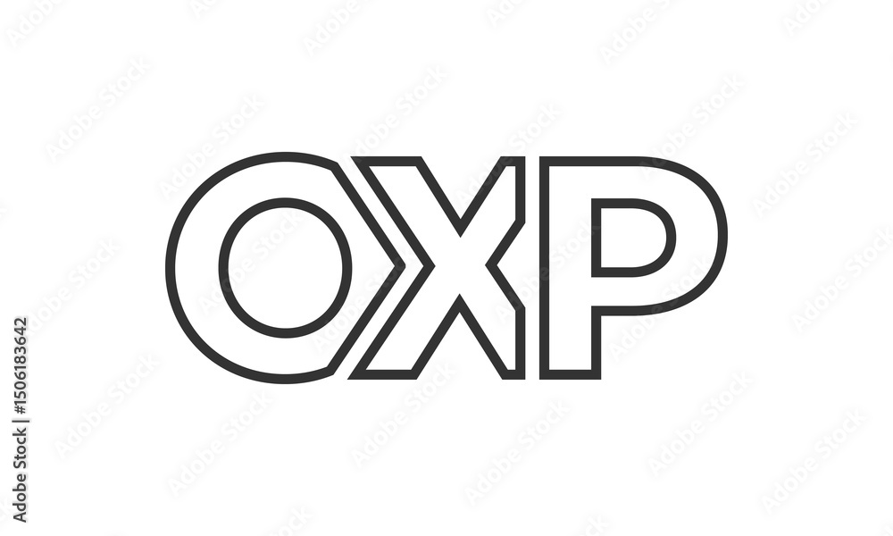 Poster oxp logo design template with strong and modern bold text. initial based vector logotype featuring s