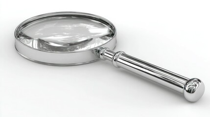 HighQuality Magnifying Glass on White Background for Investigation Research and Detail Exami