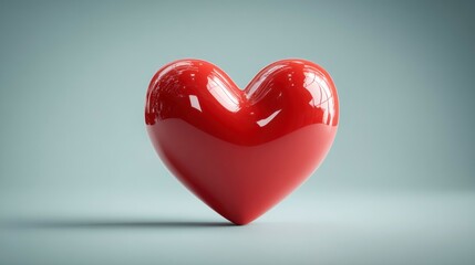 Shiny Red Heart on Soft Background Symbol of Love Romance and Emotion for Valentines Day W
