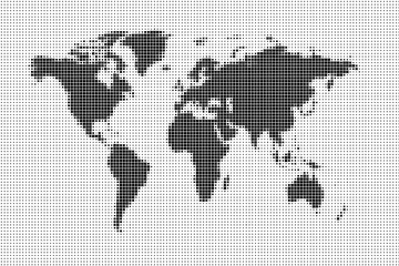 Halftone World Map Global View
