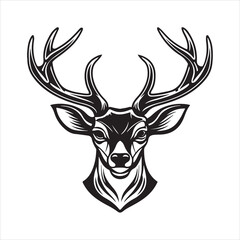 white tailed Deer silhouette vector