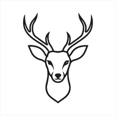 Fototapeta premium white tailed Deer silhouette vector