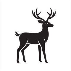 Obraz premium white tailed Deer silhouette vector
