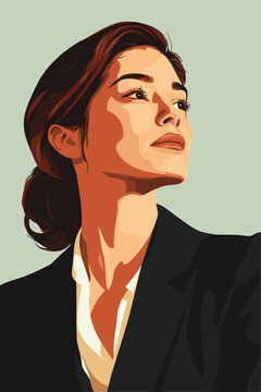 Potrait of business woman flat vector design