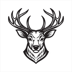 white tailed Deer silhouette vector