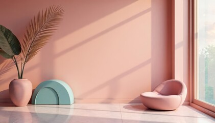 Subtle geometric shapes in muted tones create a calming atmosphere , pattern, background, design