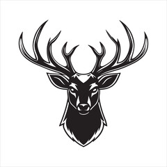 white tailed Deer silhouette vector