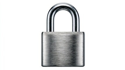 Naklejka premium Secure Metal Padlock Isolated on White Background Safety Security Protection Locking Mecha