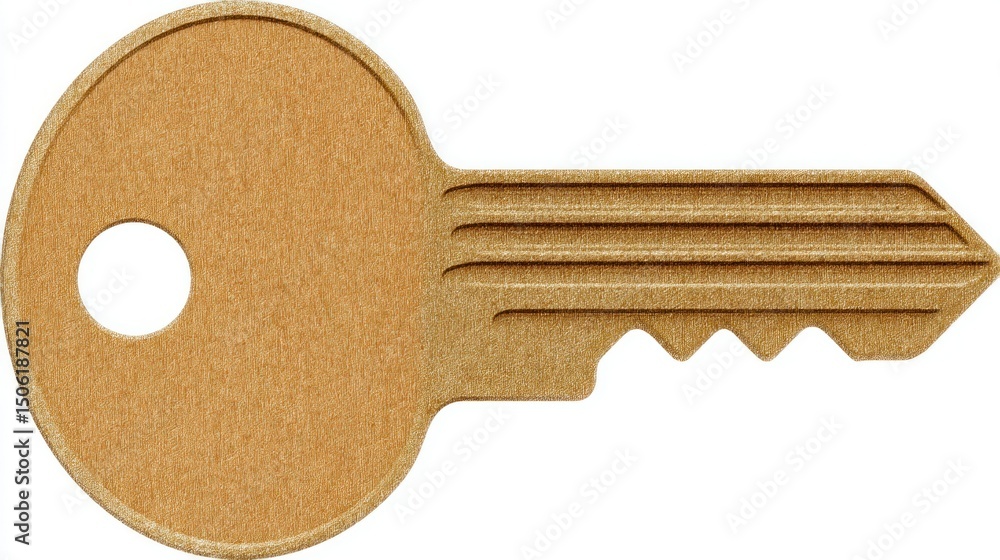 Poster golden key with intricate design for security and access solutions