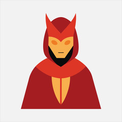 flat color mask and costume design