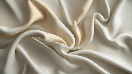 Obraz premium Beige and White Draped Fabric Texture.
