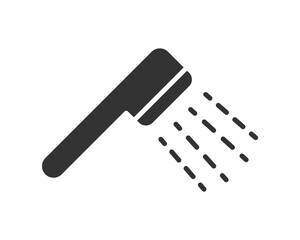 Clean, minimalist illustration of a shower head with water droplets. Symbolizes hygiene, cleanliness,  refreshment. Ideal for bathroom designs, apps,  wellness content.