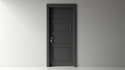 Dark Door with Gray Wall, and Interior.