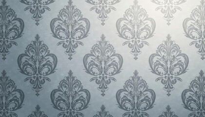 Fototapeta premium Subtle gray damask pattern with a subtle sheen, silver, damask, illustration