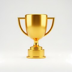 Golden Trophy Cup Symbolizes Victory and Achievement on a Clean Background