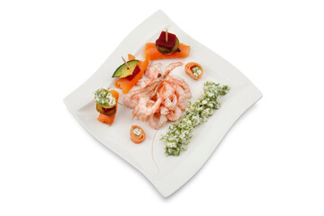 Fresh peeled and cooked shrimps