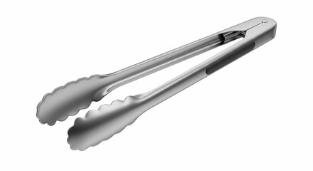 Stainless Steel Kitchen Tongs for Cooking and Serving Food Isolated