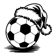 Soccer Ball in Santa Hat