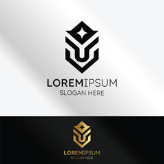 Elegant Monogram Logo Design with Geometric Shapes and Initials