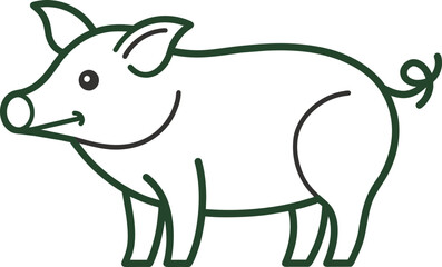 Cute Pig Cartoon Illustration Vector Graphic